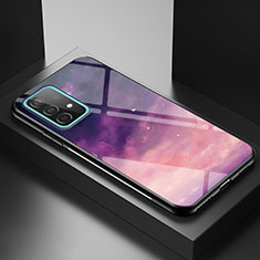 Funda Bumper Silicona Gel Espejo Patron de Moda Carcasa LS1 para Samsung Galaxy A52s 5G Morado