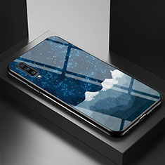 Funda Bumper Silicona Gel Espejo Patron de Moda Carcasa LS1 para Samsung Galaxy A70S Azul