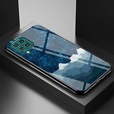Funda Bumper Silicona Gel Espejo Patron de Moda Carcasa LS1 para Samsung Galaxy F62 5G Azul