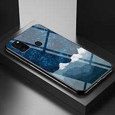 Funda Bumper Silicona Gel Espejo Patron de Moda Carcasa LS1 para Samsung Galaxy M21 Azul