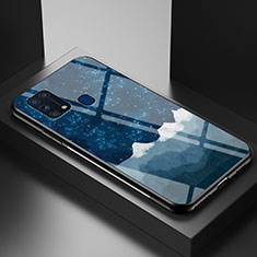Funda Bumper Silicona Gel Espejo Patron de Moda Carcasa LS1 para Samsung Galaxy M31 Prime Edition Azul