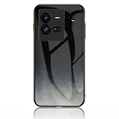 Funda Bumper Silicona Gel Espejo Patron de Moda Carcasa LS1 para Vivo iQOO 10 Pro 5G Gris