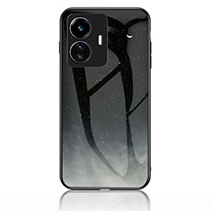 Funda Bumper Silicona Gel Espejo Patron de Moda Carcasa LS1 para Vivo iQOO Z6 Lite 5G Gris