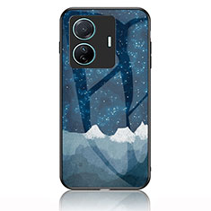 Funda Bumper Silicona Gel Espejo Patron de Moda Carcasa LS1 para Vivo iQOO Z6 Pro 5G Azul