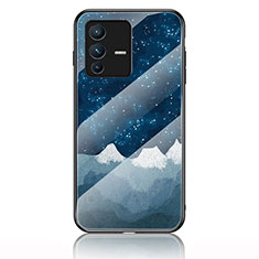 Funda Bumper Silicona Gel Espejo Patron de Moda Carcasa LS1 para Vivo V23 5G Azul