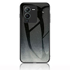 Funda Bumper Silicona Gel Espejo Patron de Moda Carcasa LS1 para Vivo V25 Pro 5G Gris