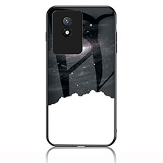 Funda Bumper Silicona Gel Espejo Patron de Moda Carcasa LS1 para Vivo Y02A Negro