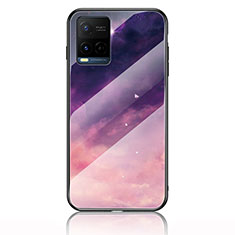 Funda Bumper Silicona Gel Espejo Patron de Moda Carcasa LS1 para Vivo Y21 Morado