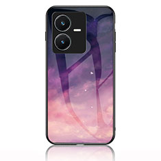 Funda Bumper Silicona Gel Espejo Patron de Moda Carcasa LS1 para Vivo Y22 Morado