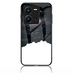 Funda Bumper Silicona Gel Espejo Patron de Moda Carcasa LS1 para Vivo Y35 4G Negro