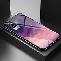 Funda Bumper Silicona Gel Espejo Patron de Moda Carcasa LS1 para Vivo Y51A Morado