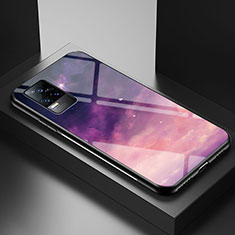 Funda Bumper Silicona Gel Espejo Patron de Moda Carcasa LS1 para Vivo Y73 (2021) Morado