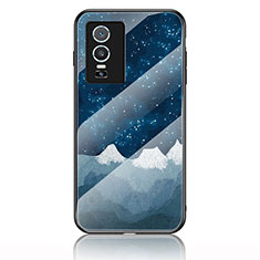 Funda Bumper Silicona Gel Espejo Patron de Moda Carcasa LS1 para Vivo Y76 5G Azul