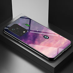 Funda Bumper Silicona Gel Espejo Patron de Moda Carcasa LS1 para Xiaomi Black Shark 5 Pro 5G Morado