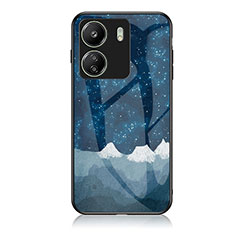 Funda Bumper Silicona Gel Espejo Patron de Moda Carcasa LS1 para Xiaomi Poco C65 Azul