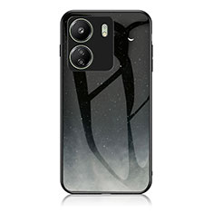 Funda Bumper Silicona Gel Espejo Patron de Moda Carcasa LS1 para Xiaomi Poco C65 Gris