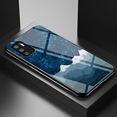 Funda Bumper Silicona Gel Espejo Patron de Moda Carcasa LS1 para Xiaomi POCO M3 Pro 5G Azul