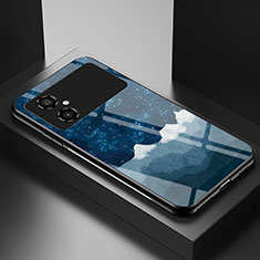 Funda Bumper Silicona Gel Espejo Patron de Moda Carcasa LS1 para Xiaomi Poco M4 5G Azul