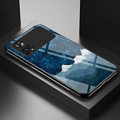Funda Bumper Silicona Gel Espejo Patron de Moda Carcasa LS1 para Xiaomi Poco X4 Pro 5G Azul