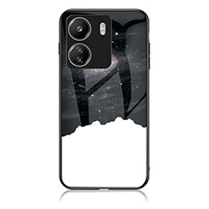 Funda Bumper Silicona Gel Espejo Patron de Moda Carcasa LS1 para Xiaomi Redmi 13C Negro