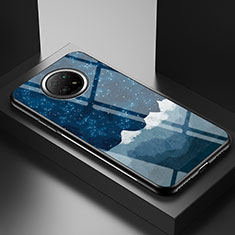 Funda Bumper Silicona Gel Espejo Patron de Moda Carcasa LS1 para Xiaomi Redmi Note 9T 5G Azul