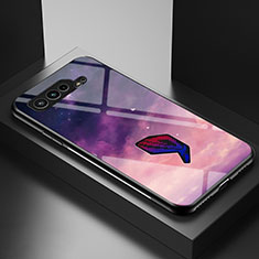 Funda Bumper Silicona Gel Espejo Patron de Moda Carcasa LS2 para Asus ROG Phone 5 Pro Morado