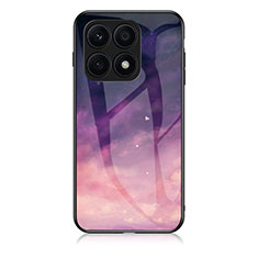 Funda Bumper Silicona Gel Espejo Patron de Moda Carcasa LS2 para Huawei Honor 70 Lite 5G Morado