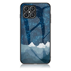 Funda Bumper Silicona Gel Espejo Patron de Moda Carcasa LS2 para Huawei Honor X8 4G Azul