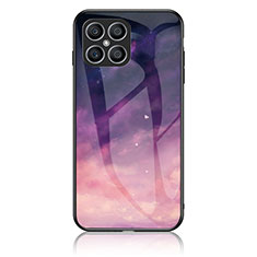 Funda Bumper Silicona Gel Espejo Patron de Moda Carcasa LS2 para Huawei Honor X8 4G Morado