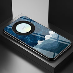 Funda Bumper Silicona Gel Espejo Patron de Moda Carcasa LS2 para Huawei Honor X9a 5G Azul