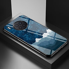 Funda Bumper Silicona Gel Espejo Patron de Moda Carcasa LS2 para Huawei Nova 8i Azul
