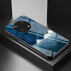 Funda Bumper Silicona Gel Espejo Patron de Moda Carcasa LS2 para Huawei Nova Y90 Azul