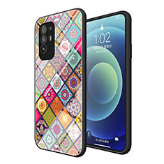 Funda Bumper Silicona Gel Espejo Patron de Moda Carcasa LS2 para Oppo A94 5G Multicolor