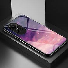 Funda Bumper Silicona Gel Espejo Patron de Moda Carcasa LS2 para Oppo Reno10 5G Morado