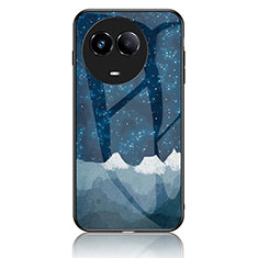 Funda Bumper Silicona Gel Espejo Patron de Moda Carcasa LS2 para Realme 11X 5G Azul