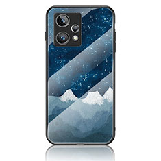 Funda Bumper Silicona Gel Espejo Patron de Moda Carcasa LS2 para Realme 9 4G Azul