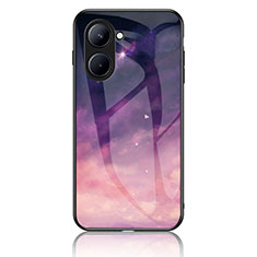 Funda Bumper Silicona Gel Espejo Patron de Moda Carcasa LS2 para Realme C33 Morado