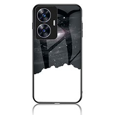 Funda Bumper Silicona Gel Espejo Patron de Moda Carcasa LS2 para Realme C55 Negro