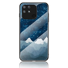 Funda Bumper Silicona Gel Espejo Patron de Moda Carcasa LS2 para Realme Narzo 50A Azul