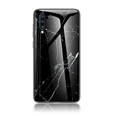 Funda Bumper Silicona Gel Espejo Patron de Moda Carcasa LS2 para Samsung Galaxy A70S Negro