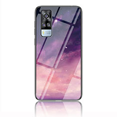 Funda Bumper Silicona Gel Espejo Patron de Moda Carcasa LS2 para Vivo Y51 (2021) Morado