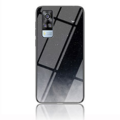 Funda Bumper Silicona Gel Espejo Patron de Moda Carcasa LS2 para Vivo Y53s NFC Gris