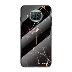 Funda Bumper Silicona Gel Espejo Patron de Moda Carcasa LS2 para Xiaomi Mi 10i 5G Oro y Negro