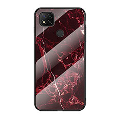 Funda Bumper Silicona Gel Espejo Patron de Moda Carcasa LS2 para Xiaomi POCO C31 Rojo