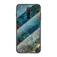 Funda Bumper Silicona Gel Espejo Patron de Moda Carcasa LS2 para Xiaomi Poco M2 Azul