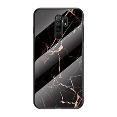 Funda Bumper Silicona Gel Espejo Patron de Moda Carcasa LS2 para Xiaomi Poco M2 Oro y Negro