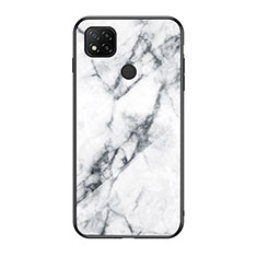 Funda Bumper Silicona Gel Espejo Patron de Moda Carcasa LS2 para Xiaomi Redmi 10A 4G Blanco