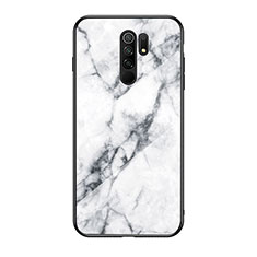 Funda Bumper Silicona Gel Espejo Patron de Moda Carcasa LS2 para Xiaomi Redmi 9 Prime India Blanco