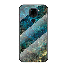 Funda Bumper Silicona Gel Espejo Patron de Moda Carcasa LS2 para Xiaomi Redmi Note 9 Azul