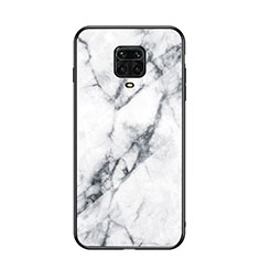 Funda Bumper Silicona Gel Espejo Patron de Moda Carcasa LS2 para Xiaomi Redmi Note 9 Pro Blanco